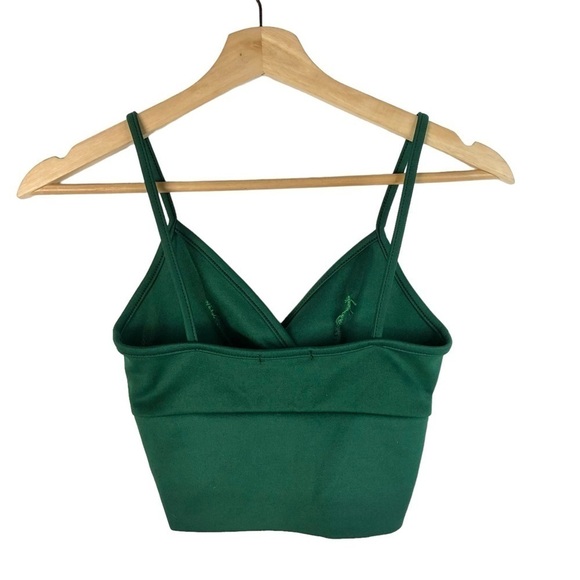 BooHoo Emerald Green Cross Bust Scuba Crop Tank Top 4/S - Picture 2 of 4